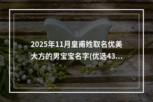 2025年11月皇甫姓取名优美大方的男宝宝名字(优选438个)