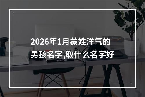 2026年1月蒙姓洋气的男孩名字,取什么名字好