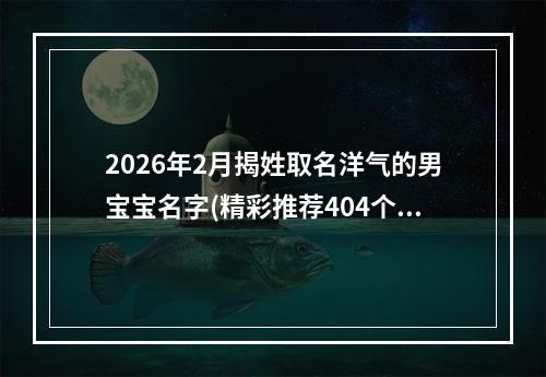 2026年2月揭姓取名洋气的男宝宝名字(精彩推荐404个)