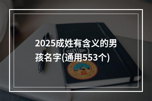 2025成姓有含义的男孩名字(通用553个)