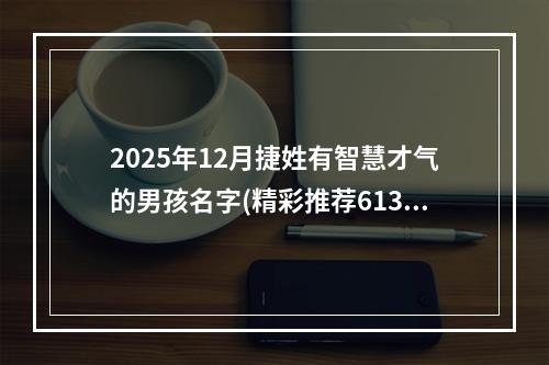 2025年12月捷姓有智慧才气的男孩名字(精彩推荐613个)