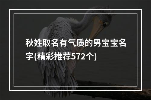 秋姓取名有气质的男宝宝名字(精彩推荐572个)