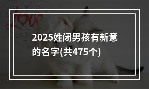 2025姓闭男孩有新意的名字(共475个)