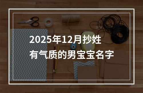 2025年12月抄姓有气质的男宝宝名字
