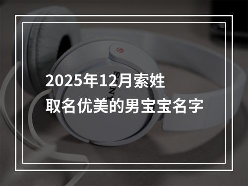 2025年12月索姓取名优美的男宝宝名字