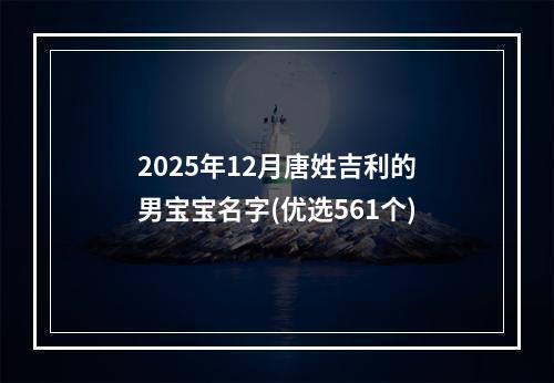 2025年12月唐姓吉利的男宝宝名字(优选561个)
