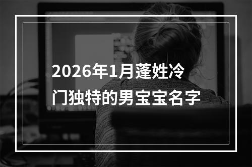 2026年1月蓬姓冷门独特的男宝宝名字