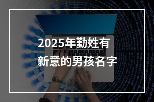 2025年勤姓有新意的男孩名字