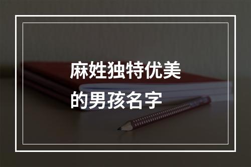 麻姓独特优美的男孩名字