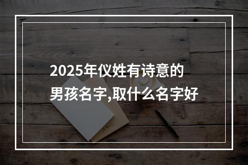 2025年仪姓有诗意的男孩名字,取什么名字好