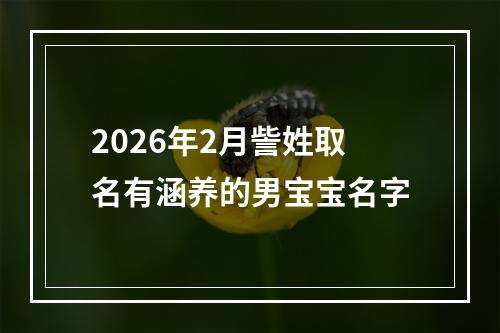 2026年2月訾姓取名有涵养的男宝宝名字