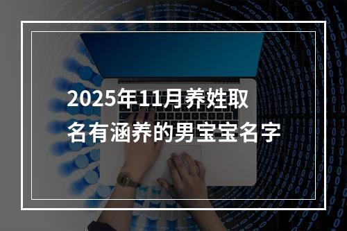 2025年11月养姓取名有涵养的男宝宝名字