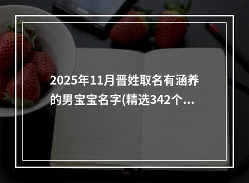 2025年11月晋姓取名有涵养的男宝宝名字(精选342个)