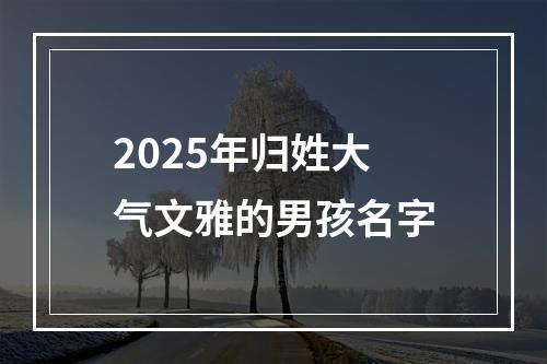 2025年归姓大气文雅的男孩名字