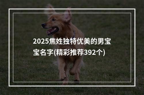 2025焦姓独特优美的男宝宝名字(精彩推荐392个)