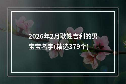 2026年2月耿姓吉利的男宝宝名字(精选379个)