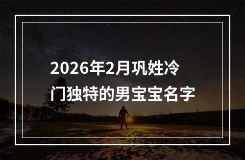 2026年2月巩姓冷门独特的男宝宝名字