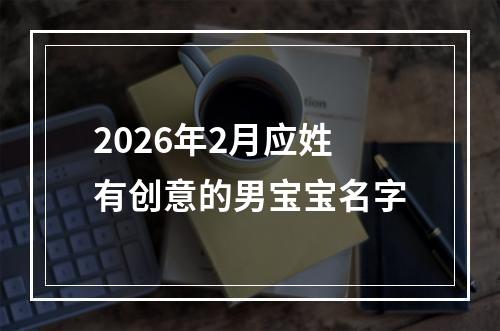 2026年2月应姓有创意的男宝宝名字