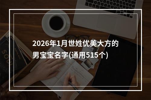 2026年1月世姓优美大方的男宝宝名字(通用515个)