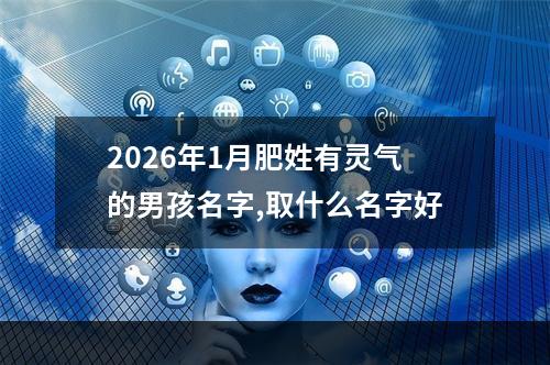 2026年1月肥姓有灵气的男孩名字,取什么名字好