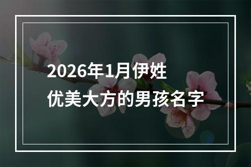 2026年1月伊姓优美大方的男孩名字