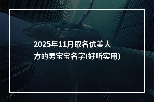 2025年11月取名优美大方的男宝宝名字(好听实用)