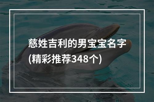 慈姓吉利的男宝宝名字(精彩推荐348个)