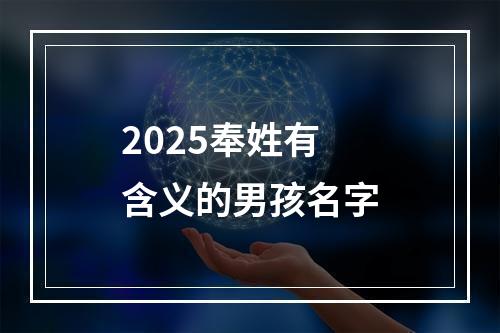 2025奉姓有含义的男孩名字
