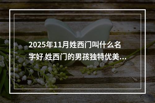 2025年11月姓西门叫什么名字好 姓西门的男孩独特优美的名字