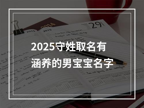 2025守姓取名有涵养的男宝宝名字