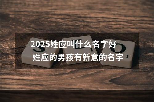 2025姓应叫什么名字好 姓应的男孩有新意的名字