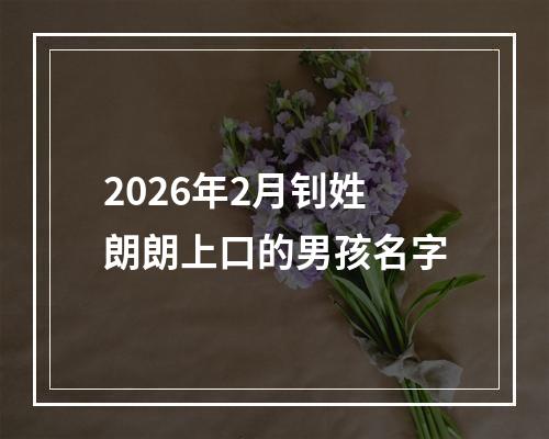 2026年2月钊姓朗朗上口的男孩名字