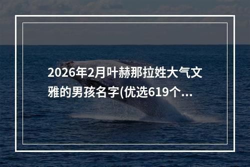 2026年2月叶赫那拉姓大气文雅的男孩名字(优选619个)