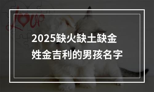 2025缺火缺土缺金姓金吉利的男孩名字
