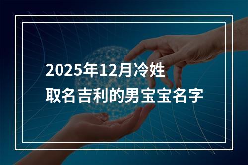 2025年12月冷姓取名吉利的男宝宝名字