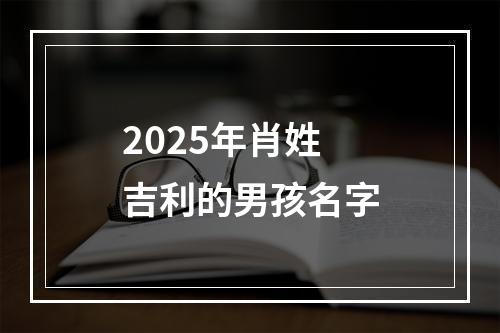 2025年肖姓吉利的男孩名字