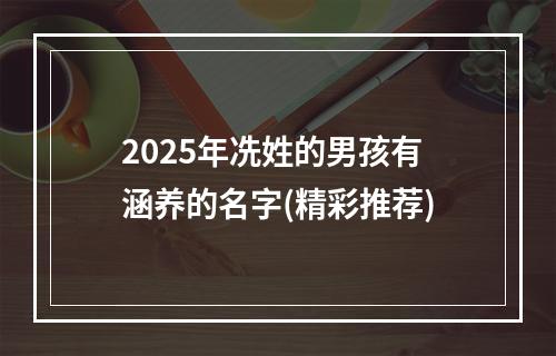 2025年冼姓的男孩有涵养的名字(精彩推荐)