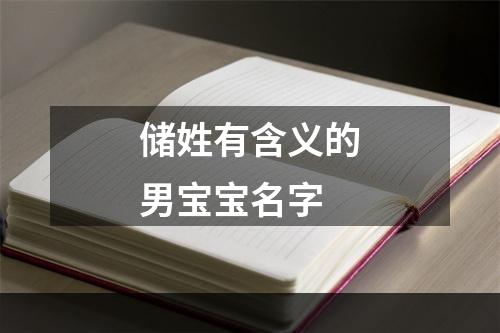储姓有含义的男宝宝名字