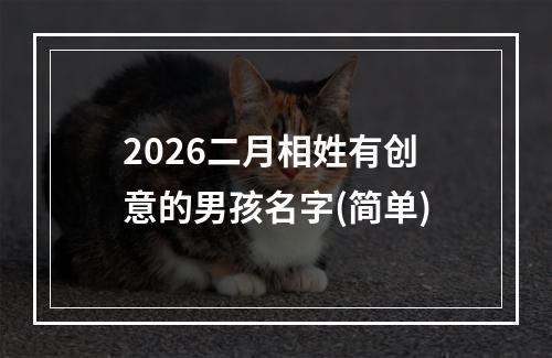 2026二月相姓有创意的男孩名字(简单)