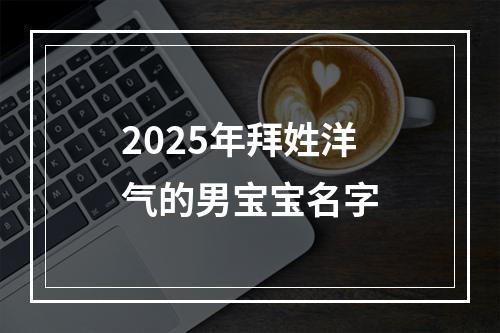 2025年拜姓洋气的男宝宝名字
