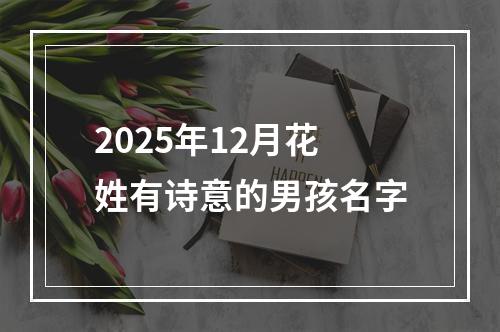 2025年12月花姓有诗意的男孩名字