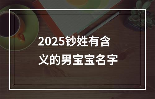 2025钞姓有含义的男宝宝名字