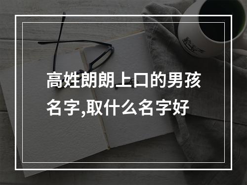 高姓朗朗上口的男孩名字,取什么名字好