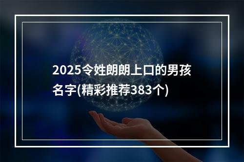 2025令姓朗朗上口的男孩名字(精彩推荐383个)