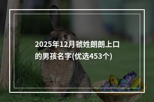 2025年12月虢姓朗朗上口的男孩名字(优选453个)