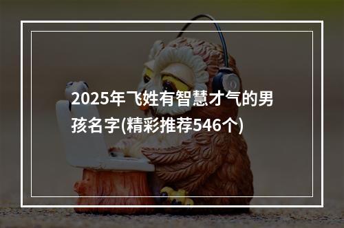 2025年飞姓有智慧才气的男孩名字(精彩推荐546个)
