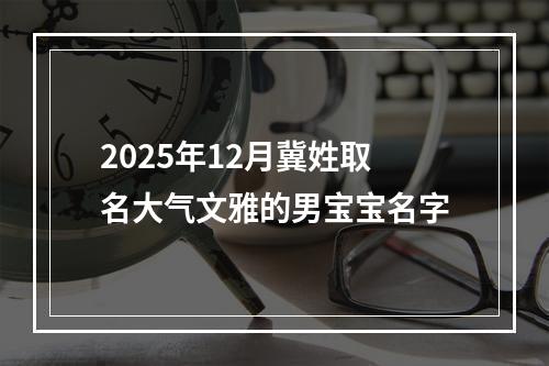 2025年12月冀姓取名大气文雅的男宝宝名字