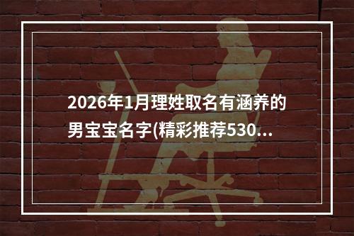 2026年1月理姓取名有涵养的男宝宝名字(精彩推荐530个)