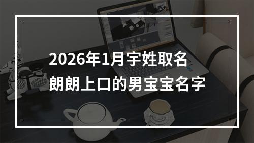 2026年1月宇姓取名朗朗上口的男宝宝名字
