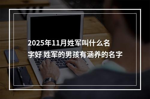 2025年11月姓军叫什么名字好 姓军的男孩有涵养的名字